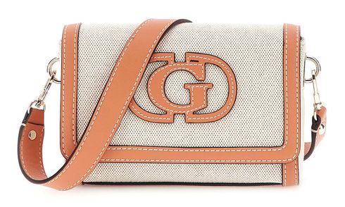 GUESS Sebina Flap Shoulder Bag Natural / Orange
