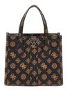 GUESS Silvana 2 Compartment Mini Tote XS Mocha Logo GUESS Silvana 2 Compartment Mini Tote XS Mocha Logo