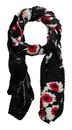Desigual Dot Flower Rectangle Foulard Black Desigual Dot Flower Rectangle Foulard Black