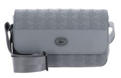 【LACOSTE】NOMOGRAMME Flap Messenger Bag_NU4838M (GREY BLUE) Unisex Monogram Leather Flap Close Satchel - Bags - New In