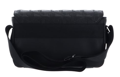 【LACOSTE】NOMOGRAMME Flap Messenger Bag_NU4838M (BLACK) Nomogramme Leather Flap Close Satchel - Men's Vertical Bags