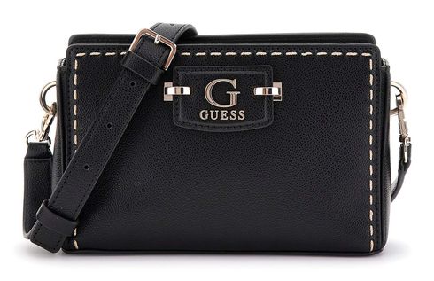 GUESS Nastra Mini Crossbody Top Zip XS Black