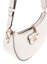 GUESS Nastra Top Zip Shoulder Bag Creme White GUESS Nastra Top Zip Shoulder Bag Creme White