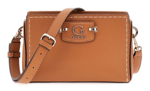 GUESS Nastra Mini Crossbody Top Zip XS Caramel