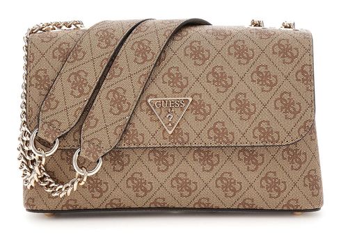 GUESS Eco Erica Convertible Xbody Flap Bag Latte Logo