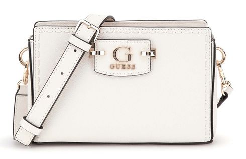 GUESS Nastra Mini Crossbody Top Zip XS Cream White
