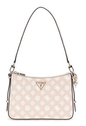 GUESS Eco Erica Top Zip Shoulder Bag Sand Logo