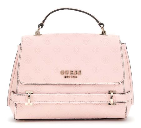 GUESS Zarela Top Handle Flap Bag Peony Logo