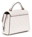 GUESS Zarela Top Handle Flap Bag Creme White Logo