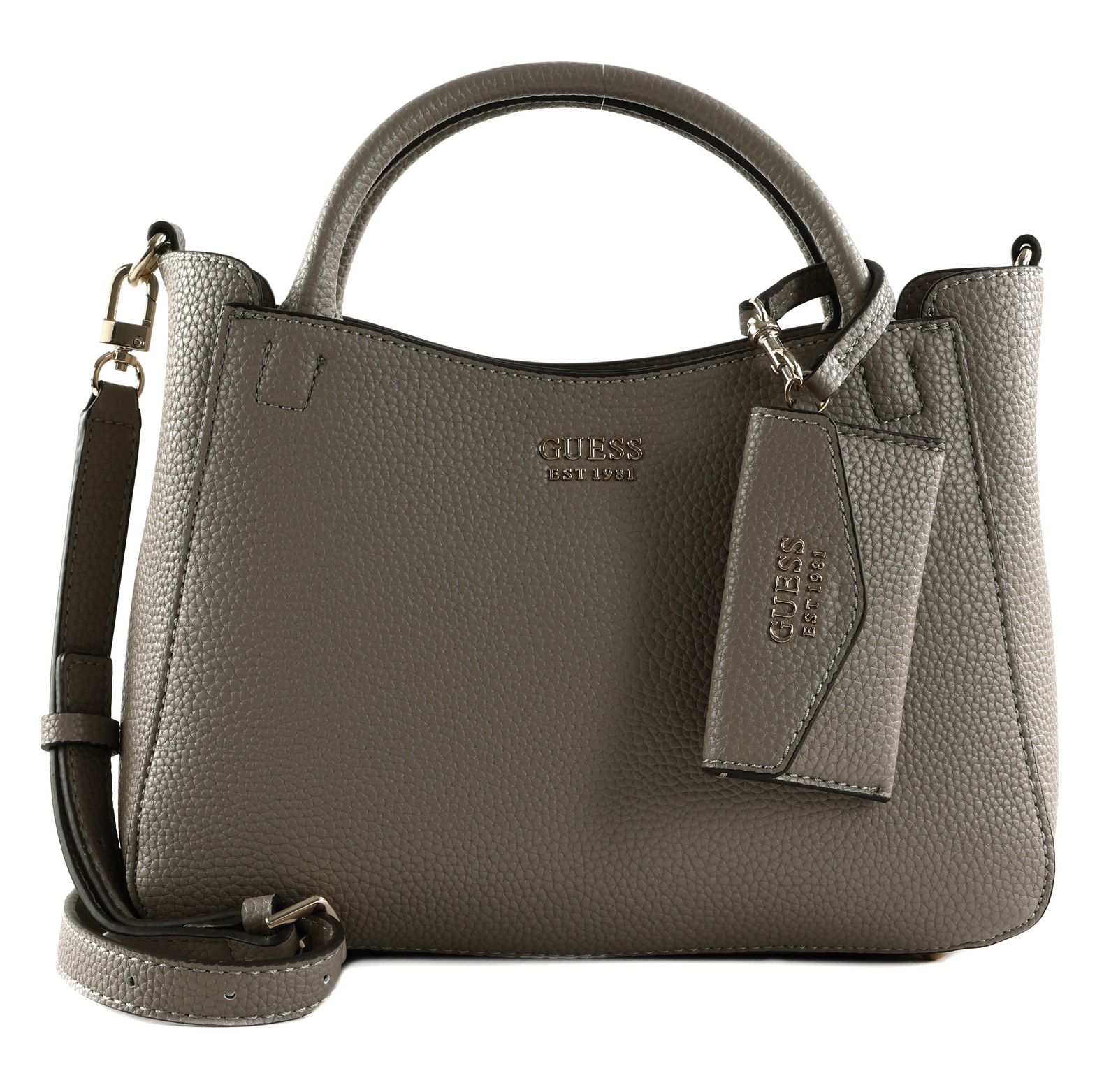 GUESS Brenton Girlfriend Satchel S Dark Taupe GUESS Brenton Girlfriend Satchel S Dark Taupe