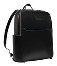 PIQUADRO Blue Square Backpack14" Two Compartments Black