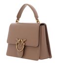 PINKO Love One Top Handle Classic Light M Ginger Biscuit - Antique Gold