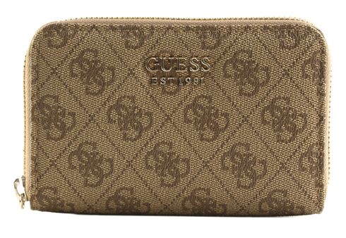 GUESS Brenton SLG Medium Zip Around Wallet M Latte Logo