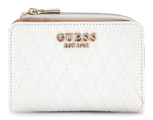 GUESS Betula Logo Zip Around Card Case White