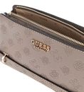 GUESS Zarela Mini Top Zip Crossbody XS Dark Taupe Logo