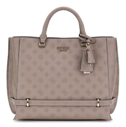 GUESS Zarela Girlfriend Tote Dark Taupe Logo