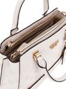 GUESS Zarela Luxury Satchel Creme White Logo