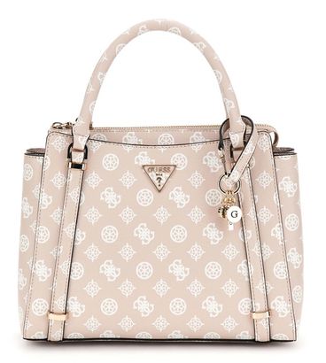 GUESS Eco Erica 2 Compartment Satchel Sand Logo