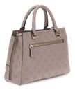 GUESS Zarela Luxury Satchel Dark Taupe Logo