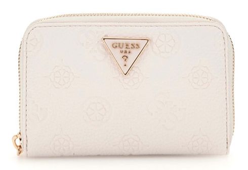 GUESS Cresidia SLG Zip Around Wallet M Creme White
