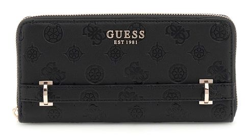 GUESS Zarela SLG Large Zip Around Wallet L Black Logo