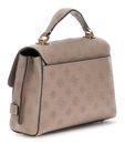 GUESS Zarela Top Handle Flap Bag Dark Taupe Logo GUESS Zarela Top Handle Flap Bag Dark Taupe Logo