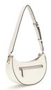 GUESS Nastra Top Zip Shoulder Bag Creme White