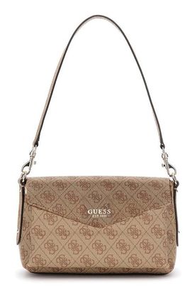 GUESS Brenton Flap Shoulder Bag Latte Logo