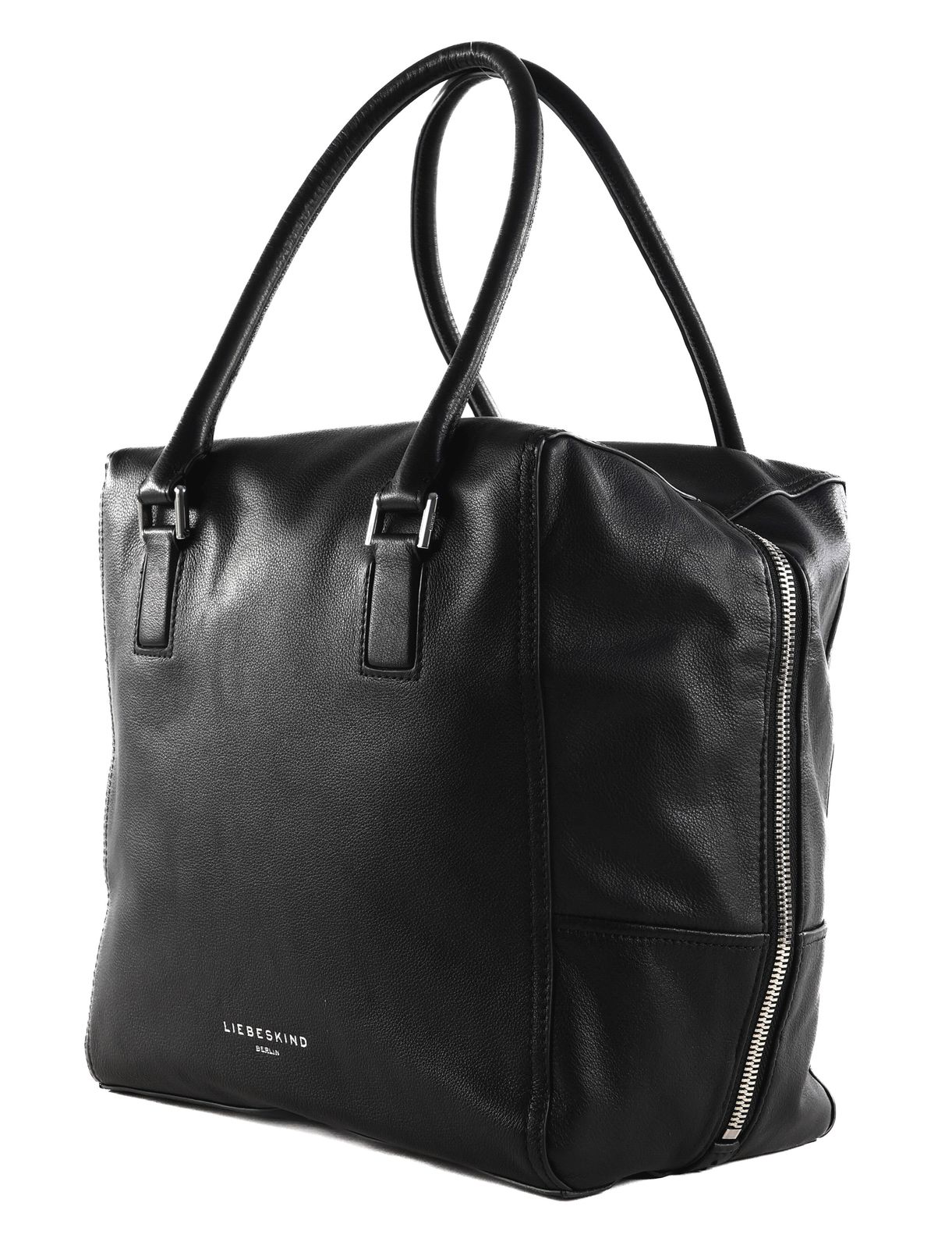 LIEBESKIND BERLIN 3D Leather Kayla Satchel M Black LIEBESKIND BERLIN 3D Leather Kayla Satchel M Black