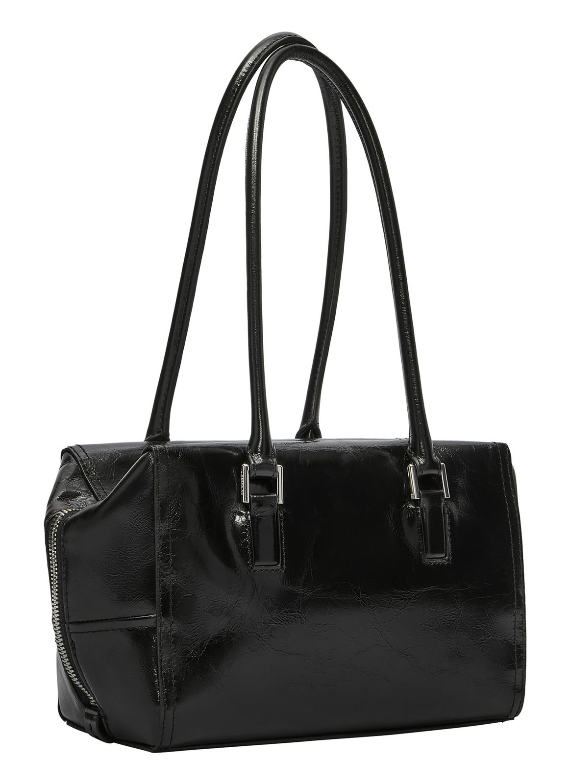 LIEBESKIND BERLIN Lack Distressed Kayla Satchel S Black LIEBESKIND BERLIN Lack Distressed Kayla Satchel S Black