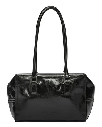 LIEBESKIND BERLIN Lack Distressed Kayla Satchel S Black LIEBESKIND BERLIN Lack Distressed Kayla Satchel S Black