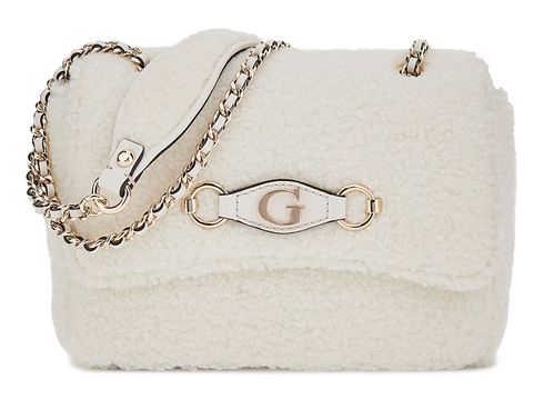GUESS Aslia Convertible Crossbody Flap Bag White