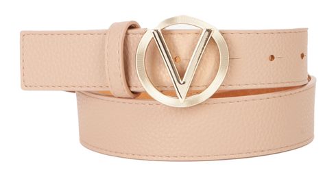 VALENTINO Hampton Plaque Buckle Belt W95 Beige / Oro - kürzbar