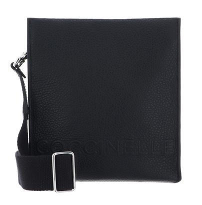 COCCINELLE Myrtha Maxi Log Crossbody Bag Grained Leather Noir