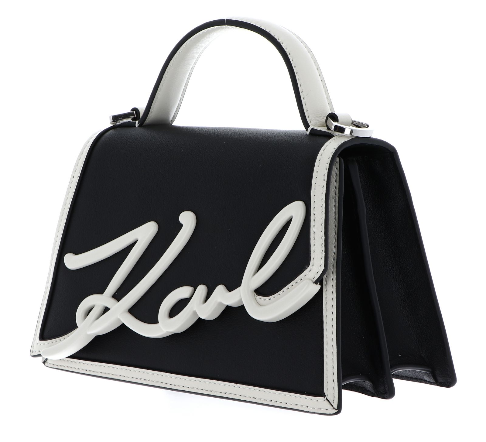 KARL LAGERFELD K / Signature 2.0 Crossbody Bag S Black / White KARL LAGERFELD K / Signature 2.0 Crossbody Bag S Black / White