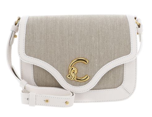 COCCINELLE C-Me Canvas Handbag Natural / Blanco
