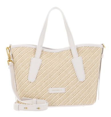 COCCINELLE New Never Without Bag Handbag Bicolor Straw M Mul. Blanco / Blan