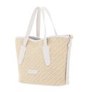 COCCINELLE New Never Without Bag Handbag Bicolor Straw M Mul. Blanco / Blan
