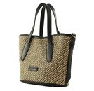 COCCINELLE New Never Without Bag Handbag Bicolor Straw M Multi Noir / Noir COCCINELLE New Never Without Bag Handbag Bicolor Straw M Multi Noir / Noir