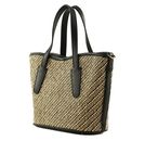 COCCINELLE New Never Without Bag Handbag Bicolor Straw M Multi Noir / Noir COCCINELLE New Never Without Bag Handbag Bicolor Straw M Multi Noir / Noir