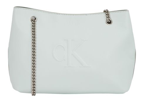 Calvin Klein Sculpted Chain Shoulder Bag Sky Gray