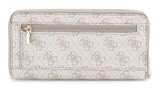 GUESS Zamira Large Zip Around Wallet L Dark Taupe Logo GUESS Zamira Large Zip Around Wallet L Dark Taupe Logo