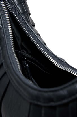 Desigual Damen Umhängetasche – Schwarz, Mit Ethno-Stickereien, 3 Innenfächer & Kettchen-Henkel