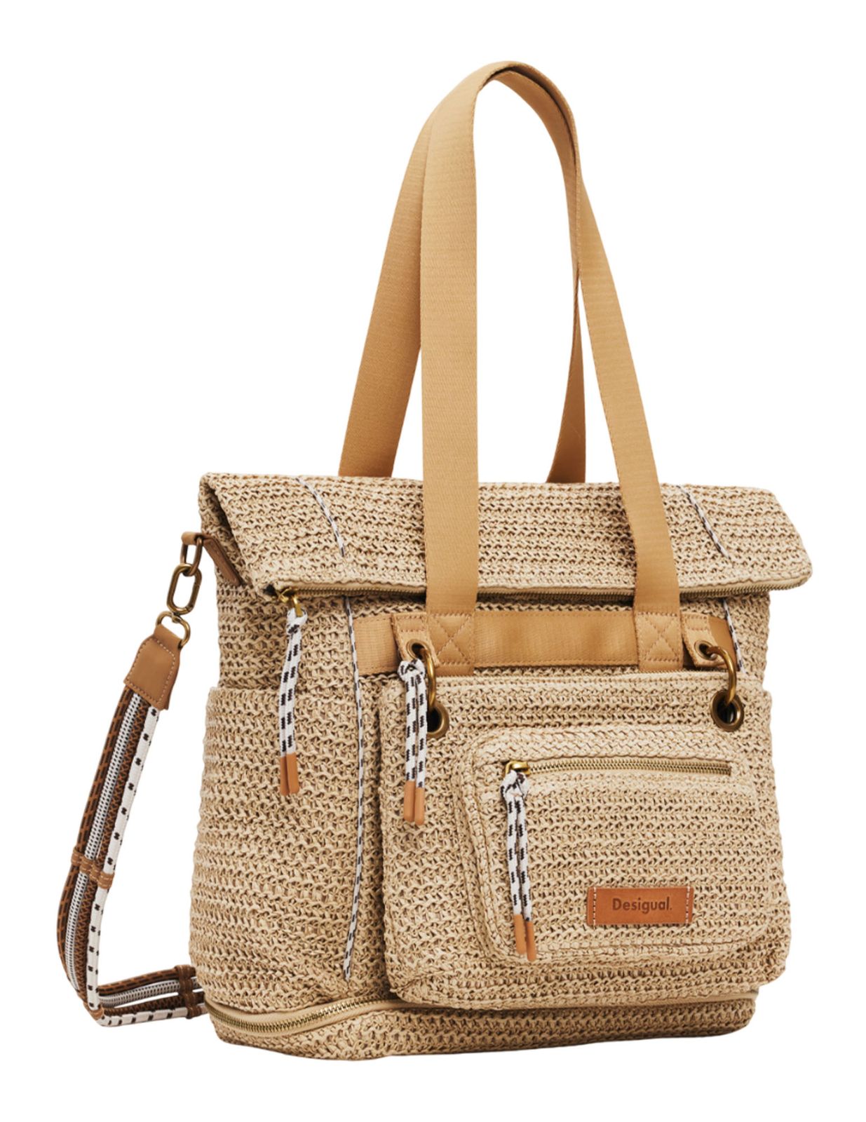 Desigual Voyager Raffia Bag Natural Desigual Voyager Raffia Bag Natural