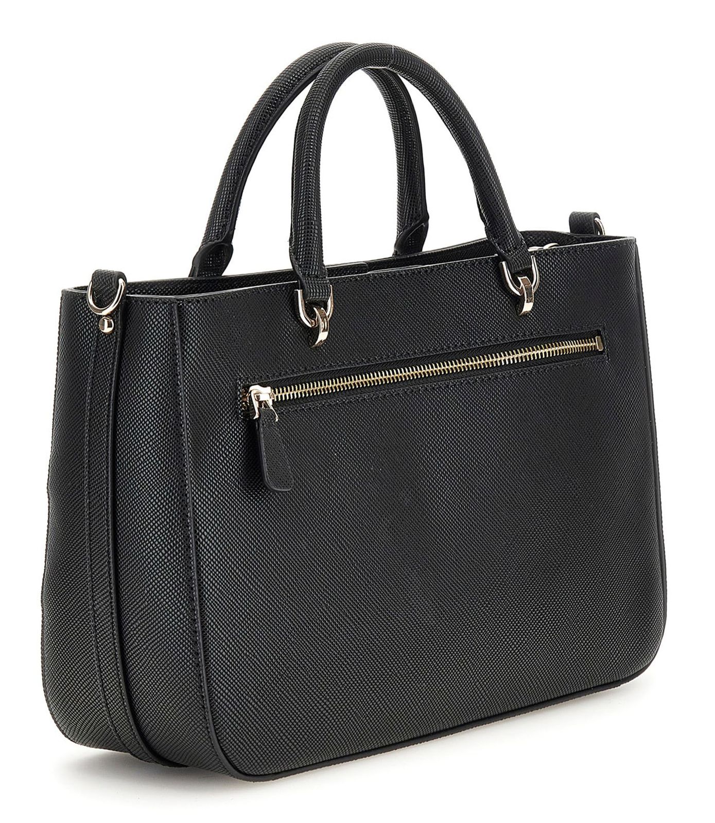 GUESS Bramina Small Satchel – Borsa A Mano E Tracolla In Nero, 24 Cm. Elegante E Pratica!