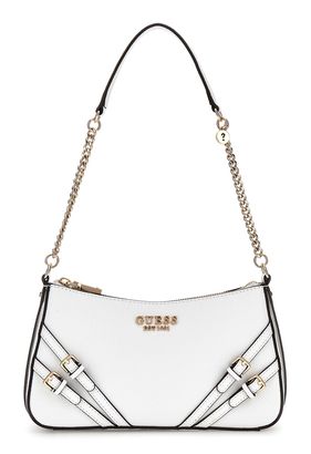 GUESS Bramina Top Zip Shoulder Bag White