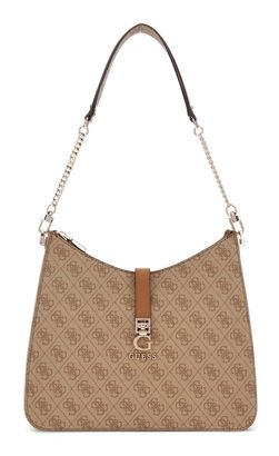 GUESS Zamira Hobo Shoulder Bag Latte Logo