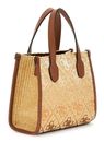 GUESS Silvana Mini Two Compartment Tote XS Cognac Logo GUESS Silvana Mini Two Compartment Tote XS Cognac Logo