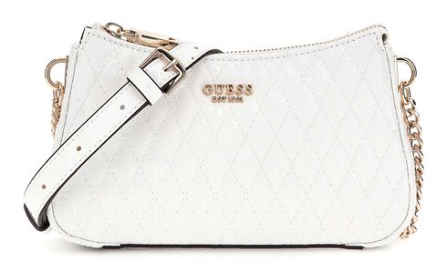 GUESS Betula Mini Crossbody Top Zip White