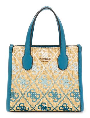 GUESS Silvana Mini Two Compartment Tote XS Teal Logo